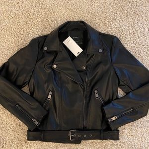 NWT Elodie Faux Leather Moto Jacket (M)